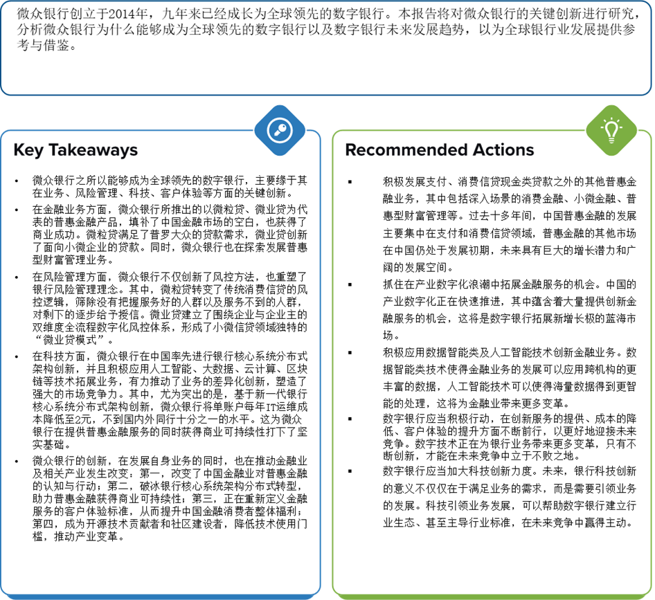  最新权威机构案例研究陈述：微众银行以创新打造全球领先的数字银行